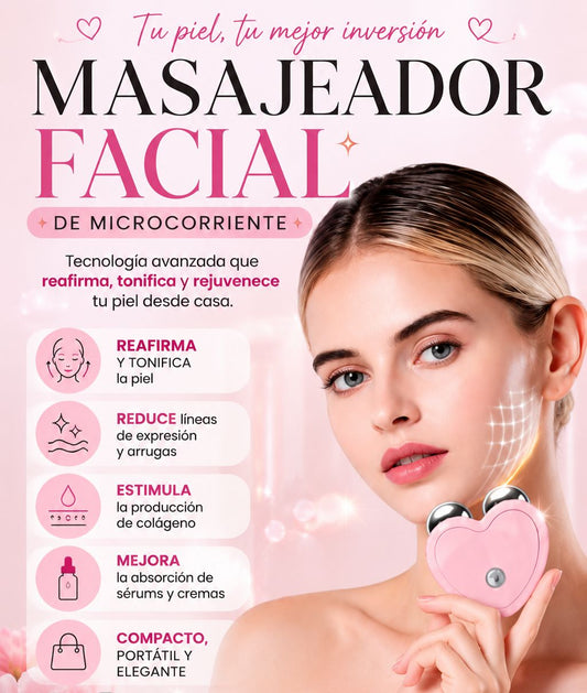 Masajeador Facial de Microcorriente | Reafirma, Tonifica y Rejuvenece Tu Piel